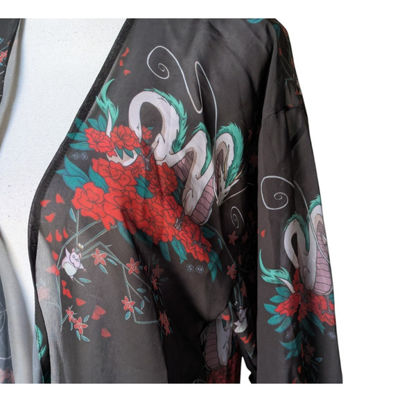 Studio Ghibli Her Universe Spirited Away Haku Kimono Size Medium Fringe Sheer - Picture 5 of 7